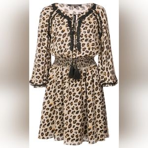 Kobi Halperin NEW Dress Leopard Black Gold Silk SMALL
